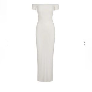 Skims White Off the shoulder maxi dress